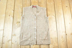 Vintage 90s Wool Knit Cardigan Vest - Chunky Button Up