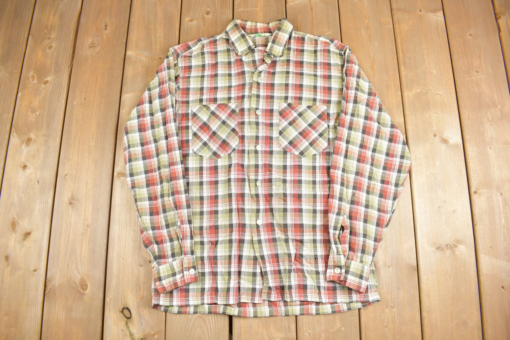 Vintage 1980s Dutch Maid Plaid Button Up Shirt