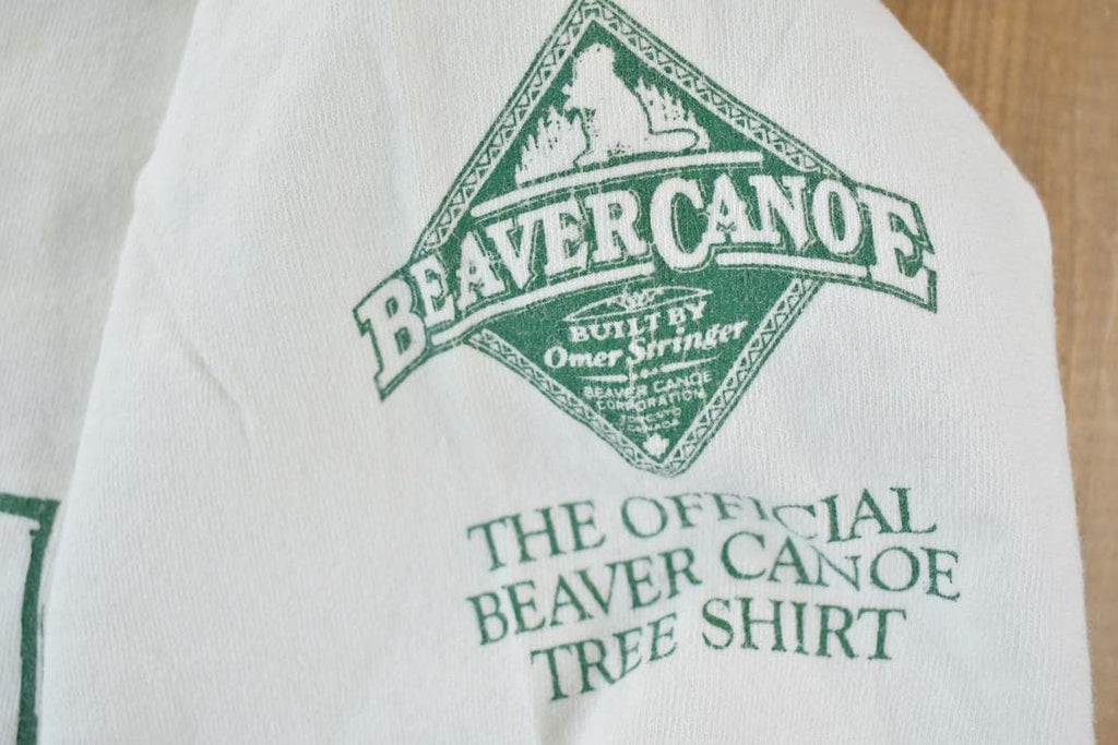 Vintage 1990s Beaver Canoe Trees Are For Living Graphic T-Shirt