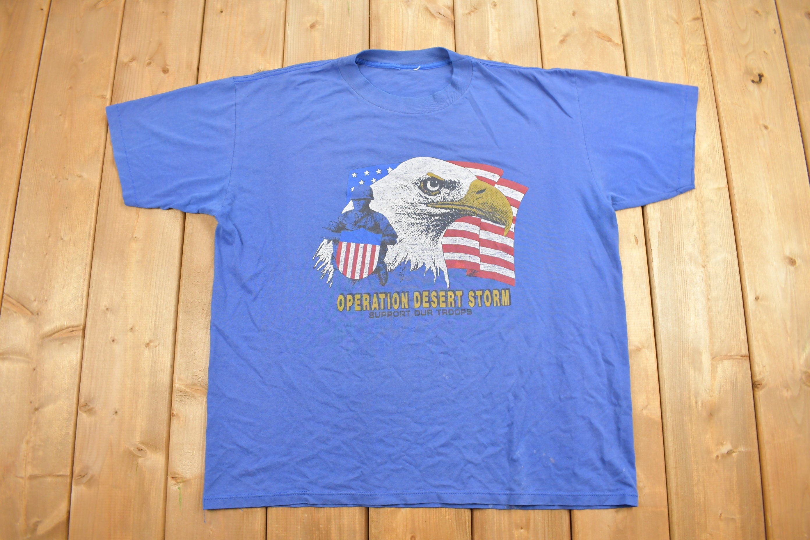 Vintage 1990s Operation Desert Storm Eagle Graphic T-Shirt