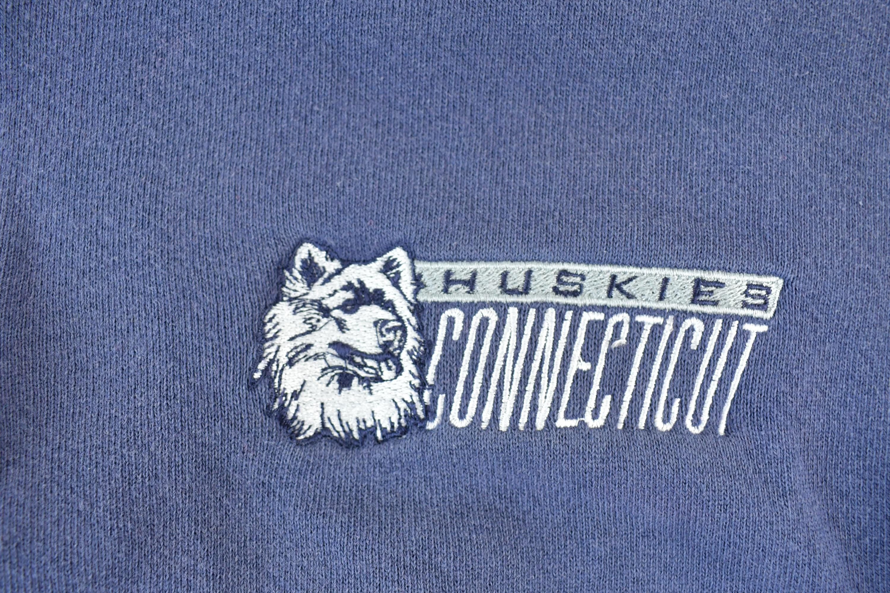 Vintage 1990s Starter Connecticut Huskies University Quarter Zip Crewneck