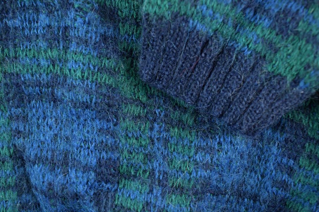 Vintage 1990s Christopher And Banks Mohair Knit Plaid Crewneck Sweater