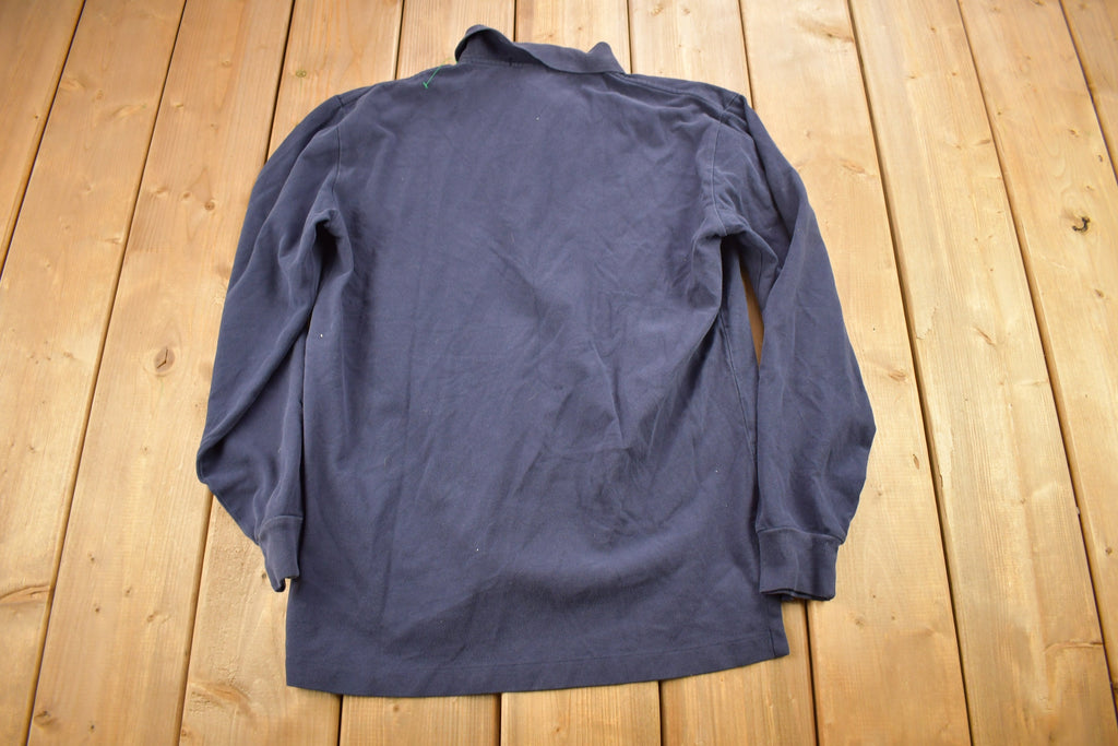 Vintage 1990s Polo Ralph Lauren Quarter Button Blue Shirt
