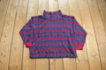 Vintage 1980s Ashly Brent Abstract Pattern Fleece Quarter Zip