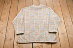 Vintage 1990s Festive Winter Fleece Mock Neck Sweater