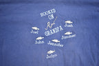 Vintage 1990s Custom Grandpa & Grandkids Fishing Theme Embroidered T Shirt