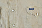 Vintage 1990s Wrangler Tan Button Up Western Shirt