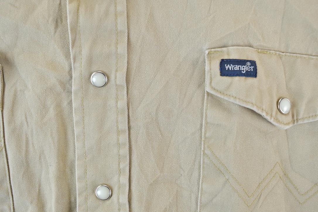Vintage 1990s Wrangler Tan Button Up Western Shirt