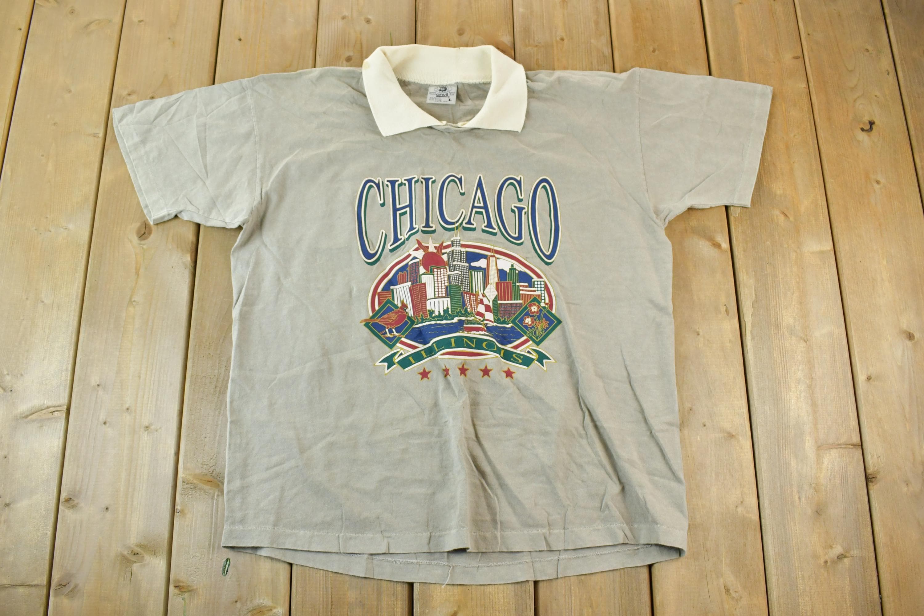 Vintage 1990s Chicago Collared Single Stitch T-Shirt