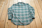 Vintage Y2K Higeae Plaid Button Up Flannel Cottage Shirt