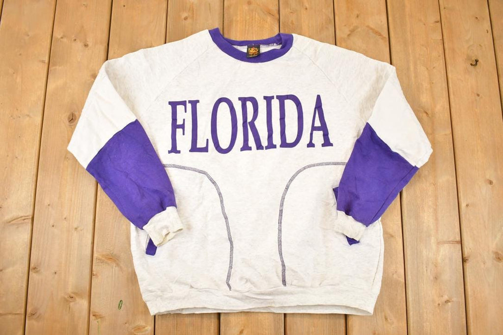 Vintage 1990s Sun Triangle Miami Florida Crewneck Sweatshirt Women's XL