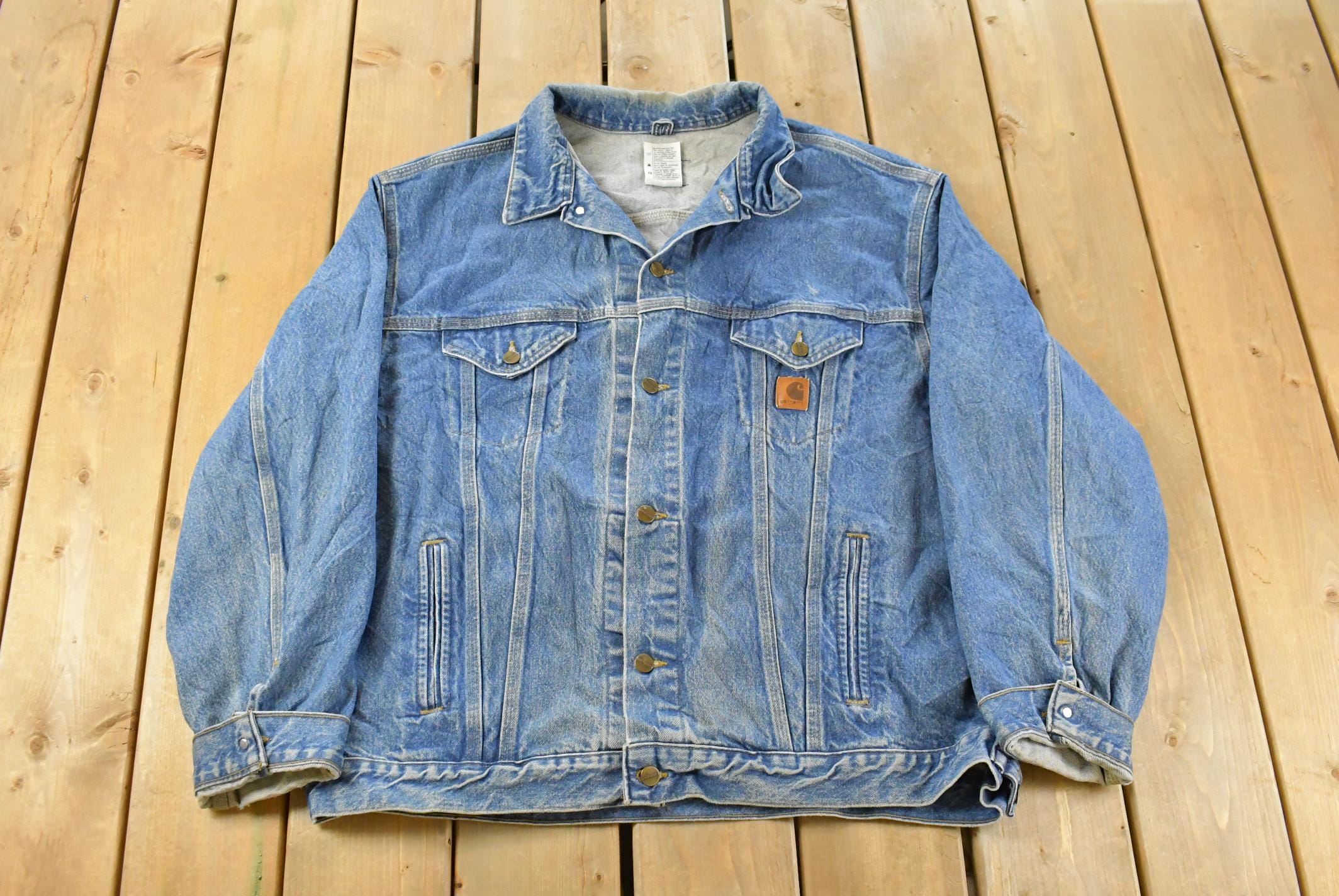 Vintage 1990s Carhartt Denim Trucker Jacket Men's 2XL