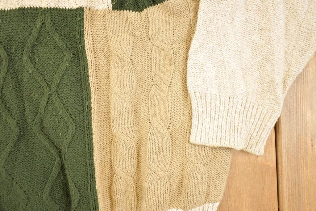 Vintage 1990s Field Gear Cable Knit Crewneck Sweater Men's XL