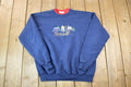 Vintage 1990s Winter Sleigh Double Collar Cute Crewneck Sweater