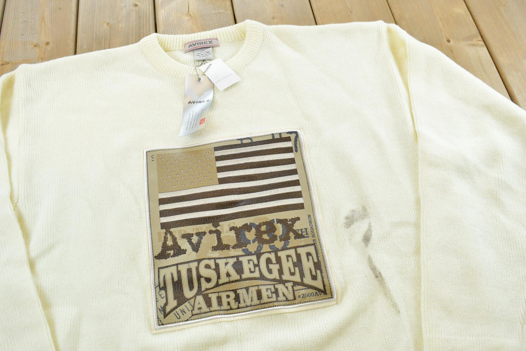 Vintage 1990s Deadstock Avirex Tuskegee Airmen Knit Pullover Sweater Mens XL / 90s NYC Sweatshirt / NWT / Y2K
