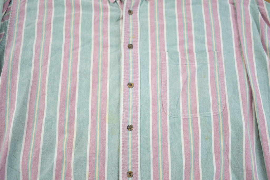 Vintage 1980s St John's Bay Pastel Striped Button Up Shirt