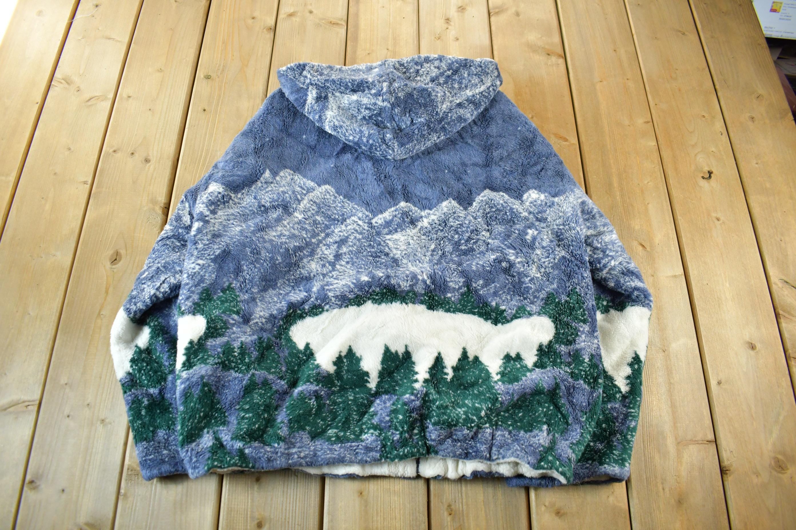Vintage 1990s Winter Landscape Fleece Sweater
