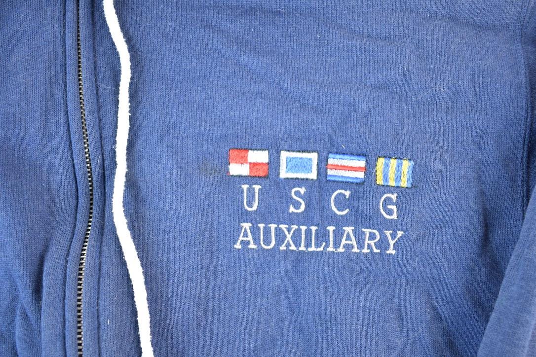 Vintage 1990s USCG Auxiliary Hoodie Sweatshirt Mens S M