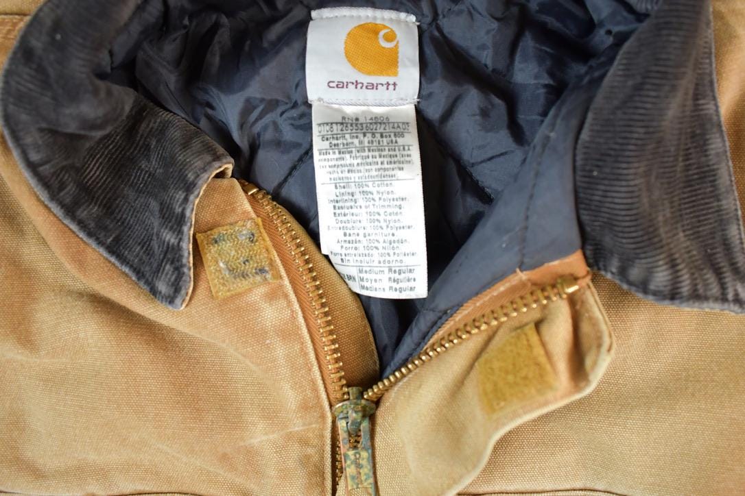 Vintage 1990s Carhartt Perfectly Distressed Collared Jacket Made In USA