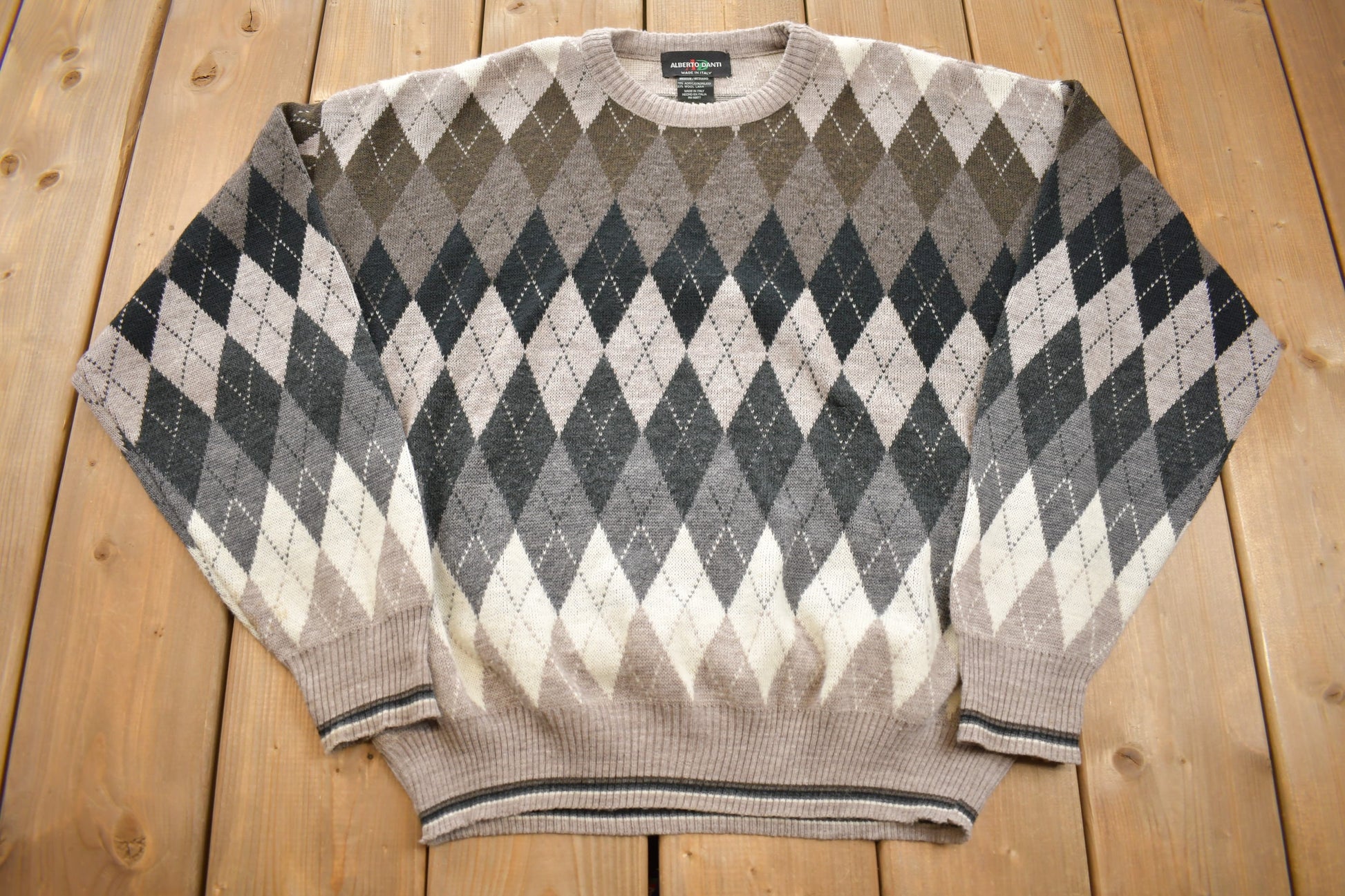 Vintage 1990s Alberto Danti Knit Crewneck Sweater /