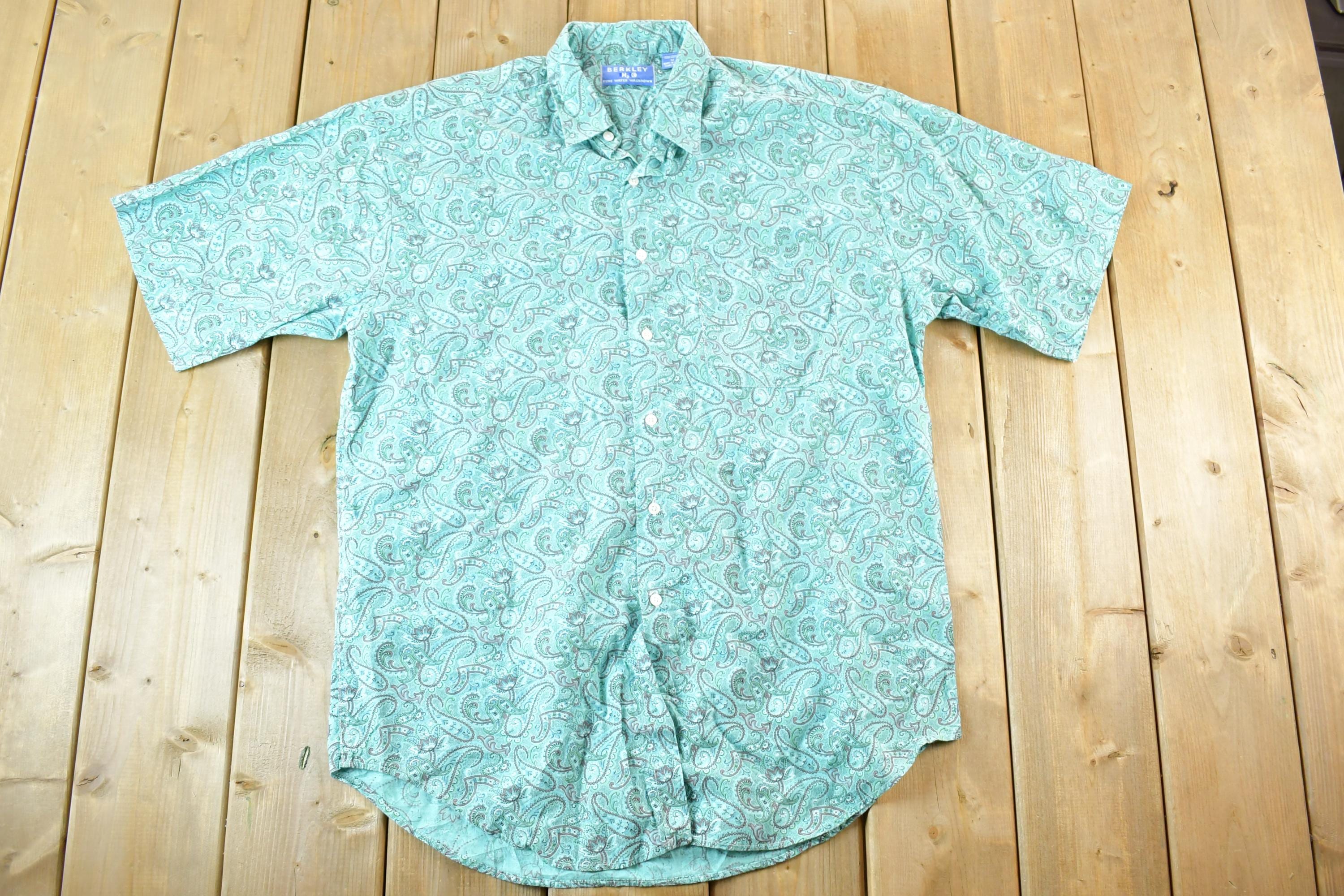 Vintage 1990s Berkley Paisley H2O Pure Water Washdown Button Up Shirt Men's L