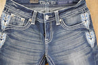 Vintage Deadstock Y2K Grace In LA Bedazzled Bootcut Low Rise Jeans Women's Size 26 x 32