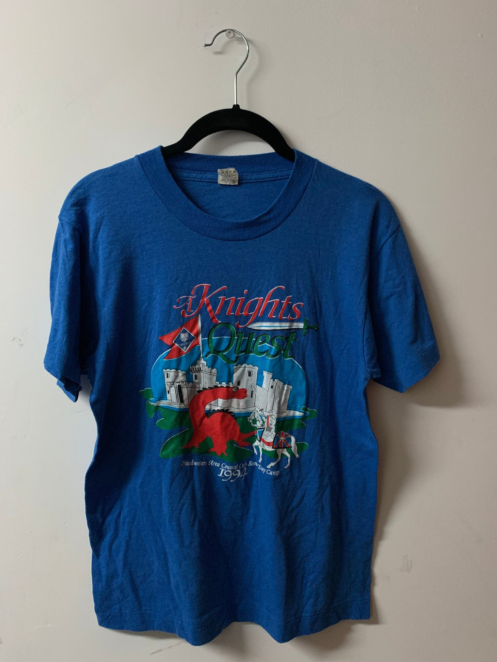 Vintage 1994 Knights Quest Headwaters Area Council Cub Scout Day Camp T Shirt