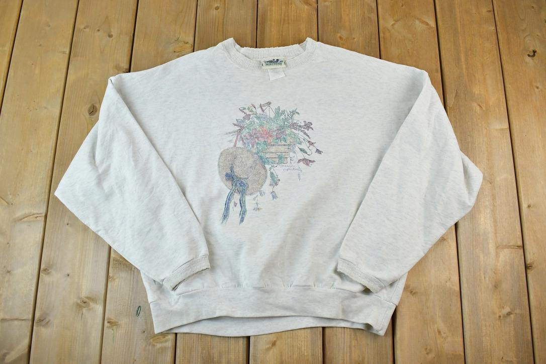 Vintage 1990s Northern Reflections Lace Cuff Outdoorsman Crewneck Sweatshirt