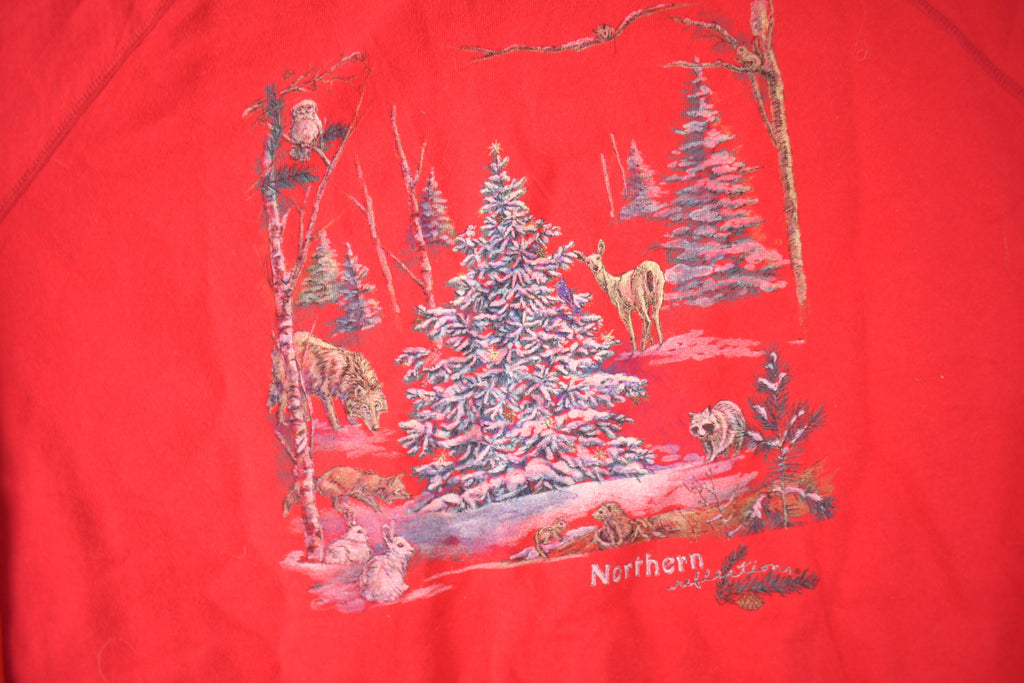 Vintage 1990s Northern Reflections Wildlife Theme Crewneck Sweatshirt Made In Canada