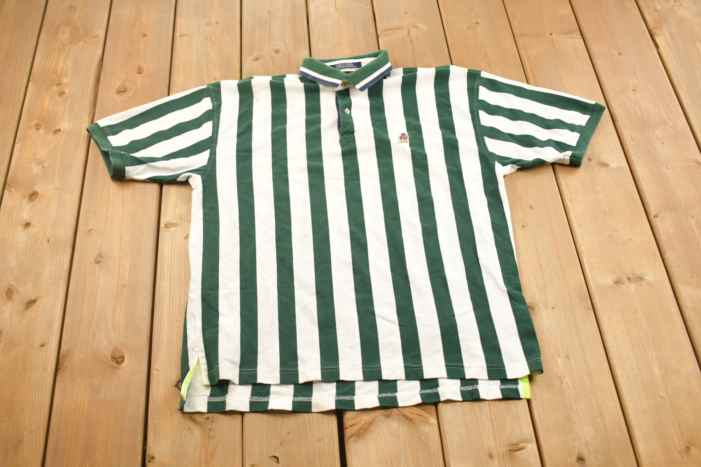Vintage 1990s Tommy Hilfiger Striped Polo T-Shirt