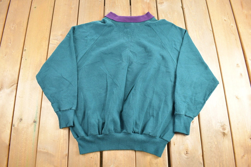 Vintage 1990s Cute Floral Crewneck / 90s Crewneck / Nature / Vintage Sweatshirt / Made In USA / Pullover / Double Collar / Abstract