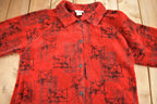 Vintage 1990s Red Cardinal Theme Fleece Sweater