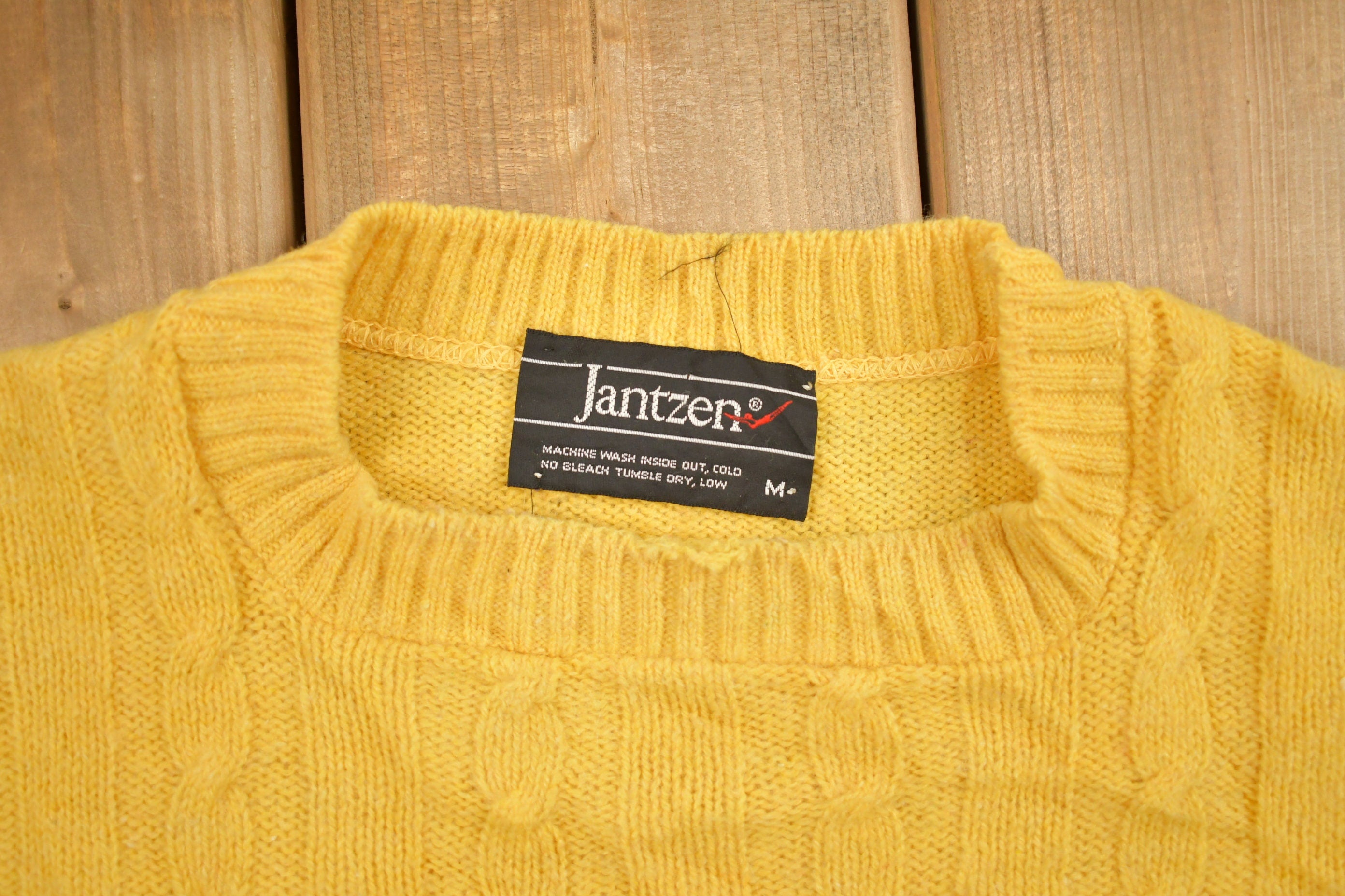 Vintage 1990s Knitted Yellow Crewneck Sweater