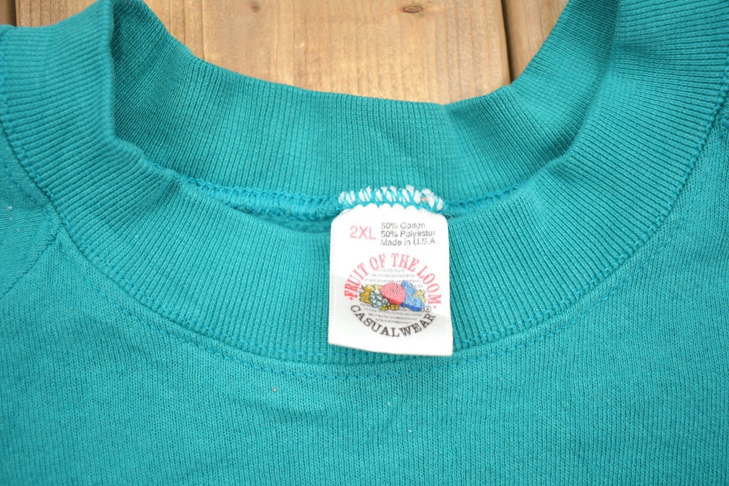 Vintage 1990s Blank Turquoise Crewneck Sweatshirt