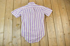 Vintage 1980s Campus Striped Button Up Shirt