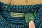 Vintage 1990s Croft And Barrow Wool Knit Abstract Pattern Crewneck Sweater