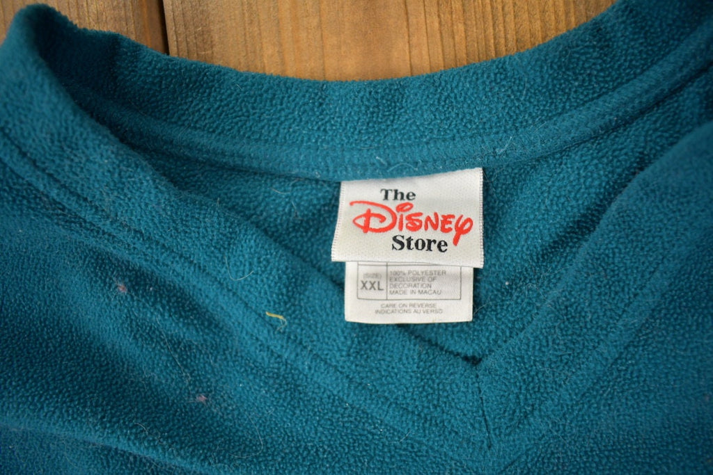 Vintage 1990s Disney Snow White Seven Dwarves Embroidered Fleece V-Neck Sweater