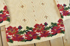 Vintage 1990s LL Bean Floral Pattern Knit Sweater / Vintage 90s / Outdoorsman / Vintage Knit / Mock Neck / Pure Wool