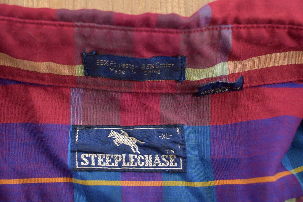 Vintage 1990s Steeplechase Plaid Button Up Shirt