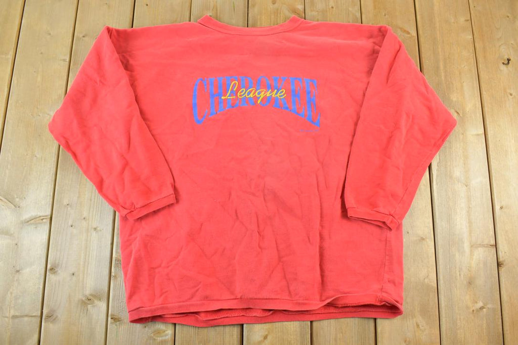 Vintage 1990s Cherokee League Crewneck Sweatshirt Made In USA