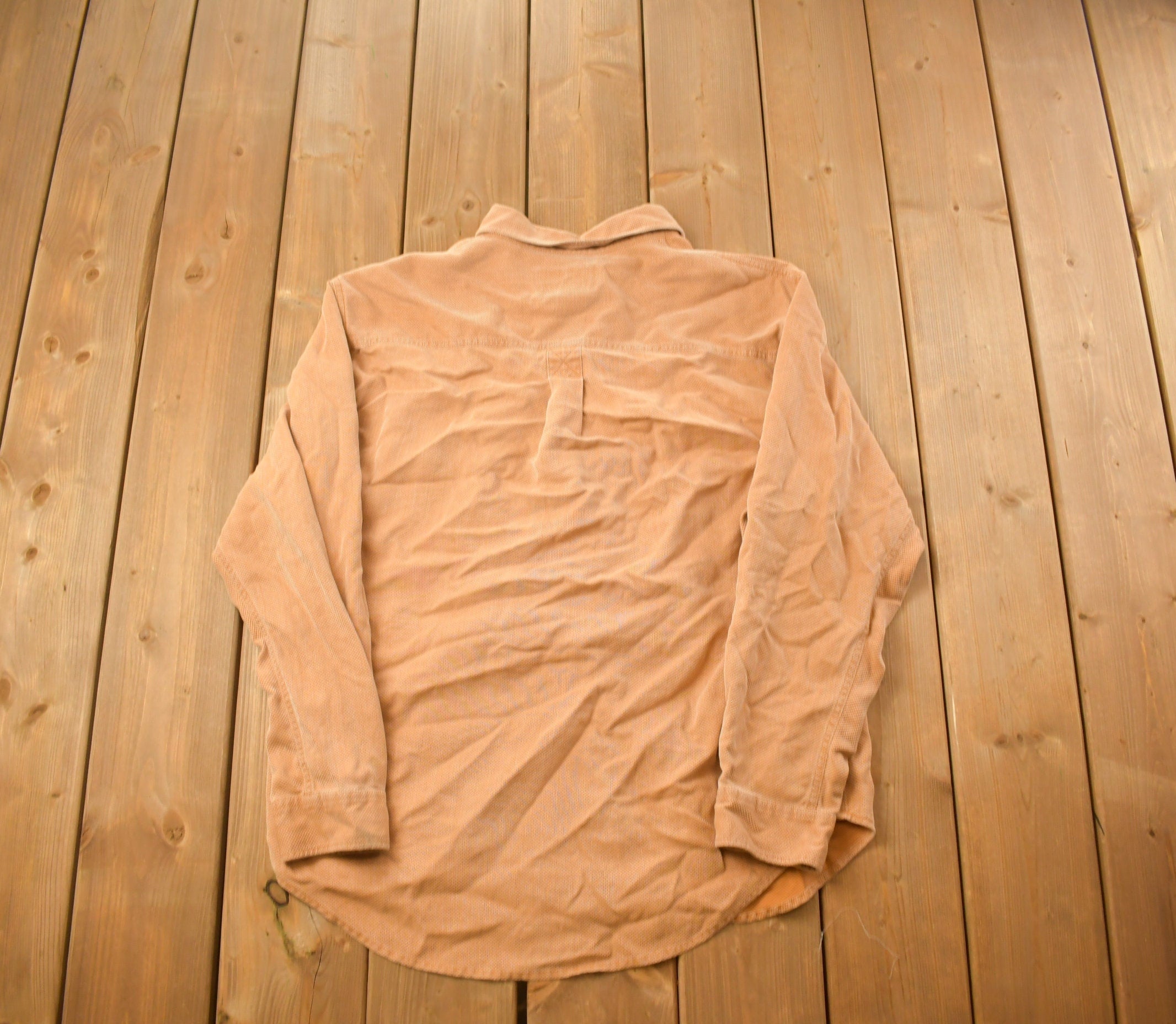 Vintage 1990s The Territory Ahead Blank Orange Button Up Shirt  1990s Button Up  Vintage Flannel  Basic Button Up  Vintage Blanks