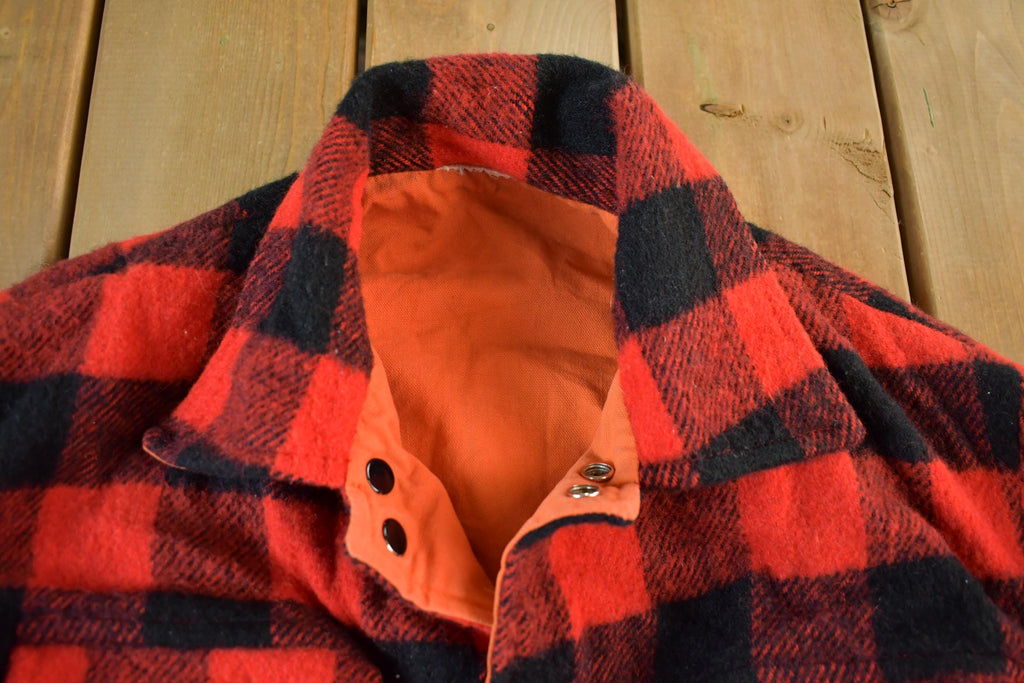 Vintage 1960s 1970s Buffalo Plaid Hunting Jacket Men's Large
