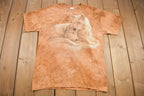 Vintage 1990s Wolves Theme Graphic Tie Dye T-Shirt