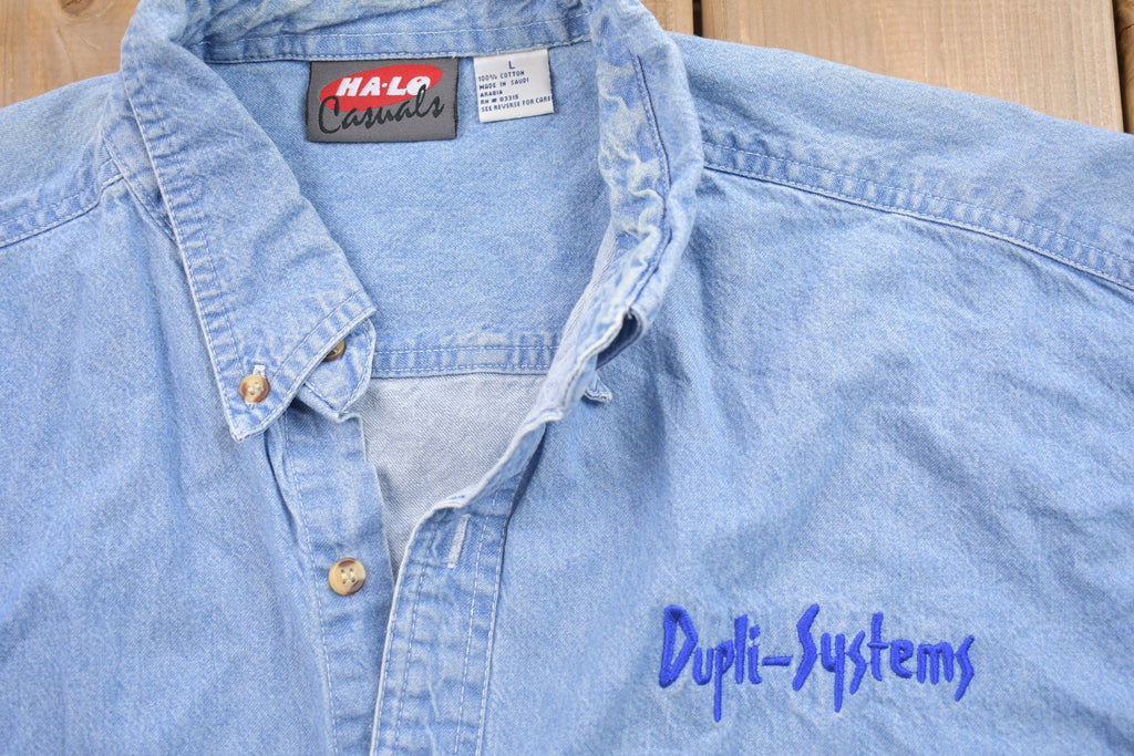 Vintage 1990s Halo Casuals Denim Button Up Shirt