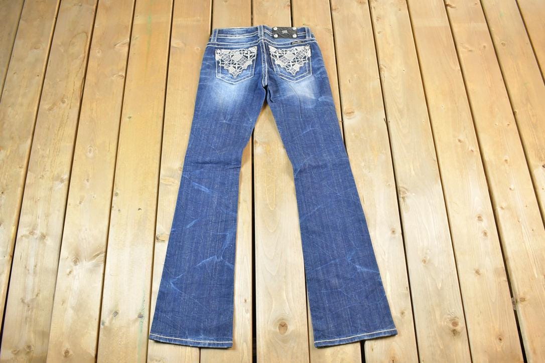 Vintage Y2K Miss Me Bedazzled Low Rise Jeans Size 26x31