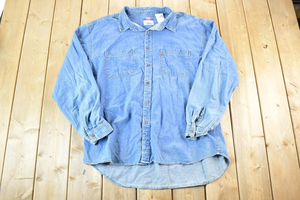 Vintage 1990s Levis Denim Button Up Shirt Mens XXXL