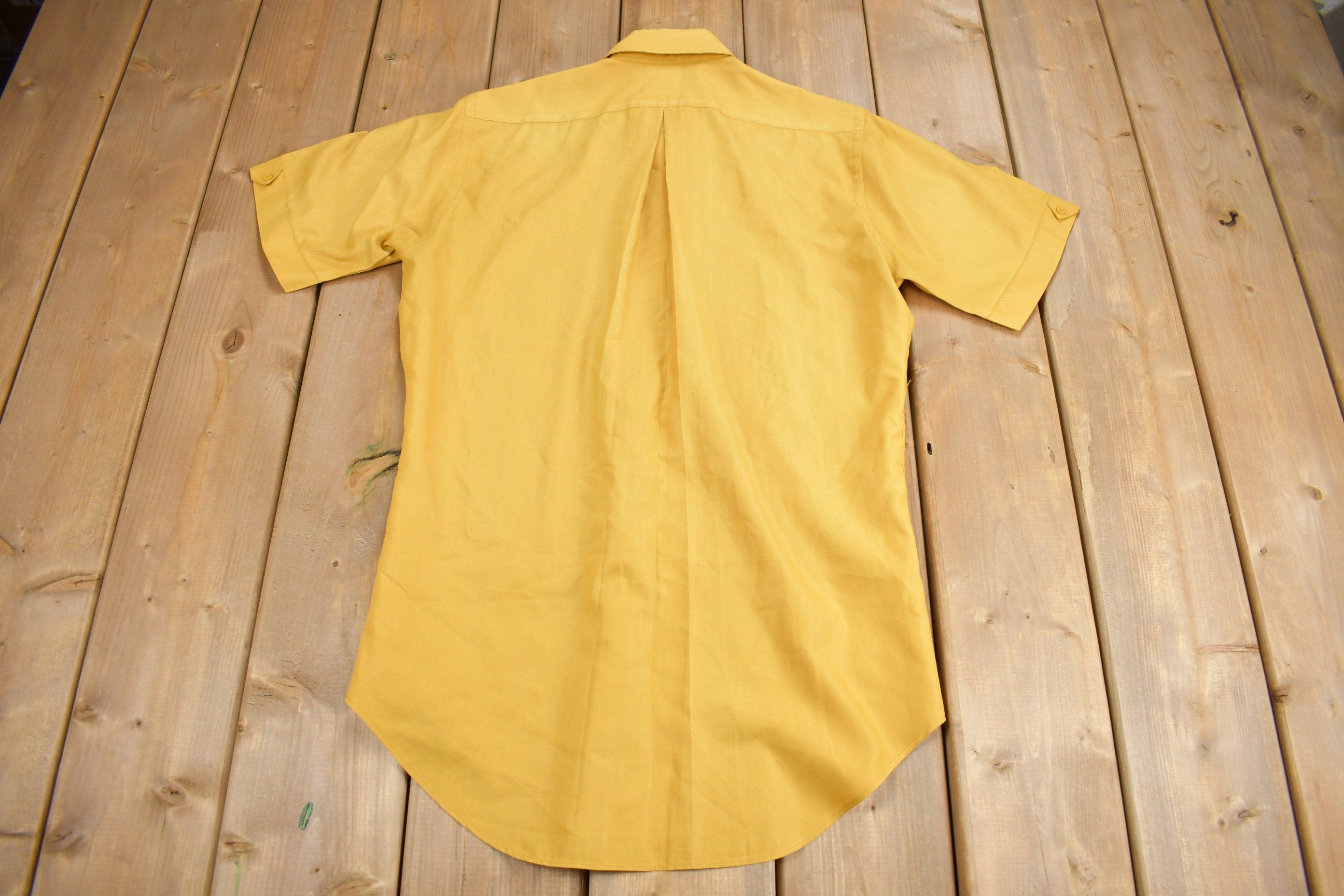 Vintage 1970s Blank Yellow Button Up Shirt