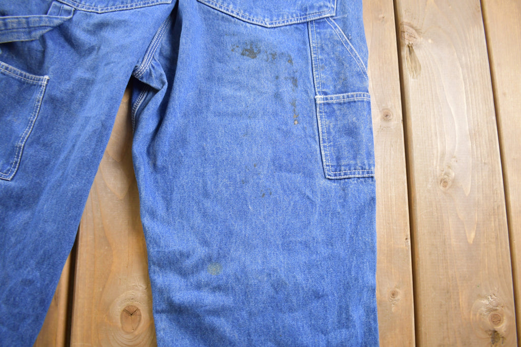 Vintage 1970s Big Smith Blue Denim Jean Overalls Size 38 x 30