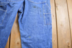 Vintage 1970s Big Smith Blue Denim Jean Overalls Size 38 x 30