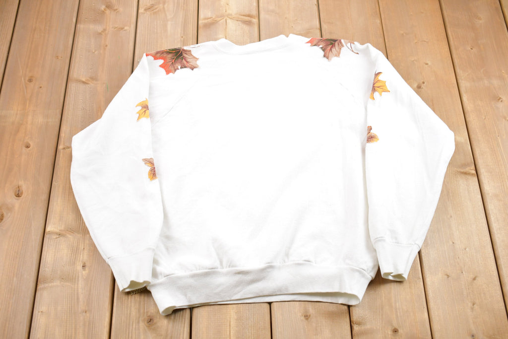 Vintage 1990s Fall Leaves Graphic Crewneck Sweatshirt